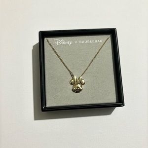Disney X BaubleBar Minnie 3D Silhouette Gold Necklace